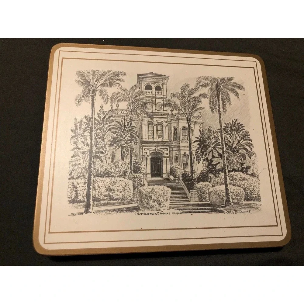 Set 5 PIMPERNEL‎ PLACEMATS CEDRIC EMANUEL PEN INK PRINTS AUSTRALIAN ARCHITECTURE